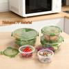 Clear Round Airtight Bowl Set - 4 Large, Thickened Fresh-keeping Containers with Lids for Kitchen or Office.