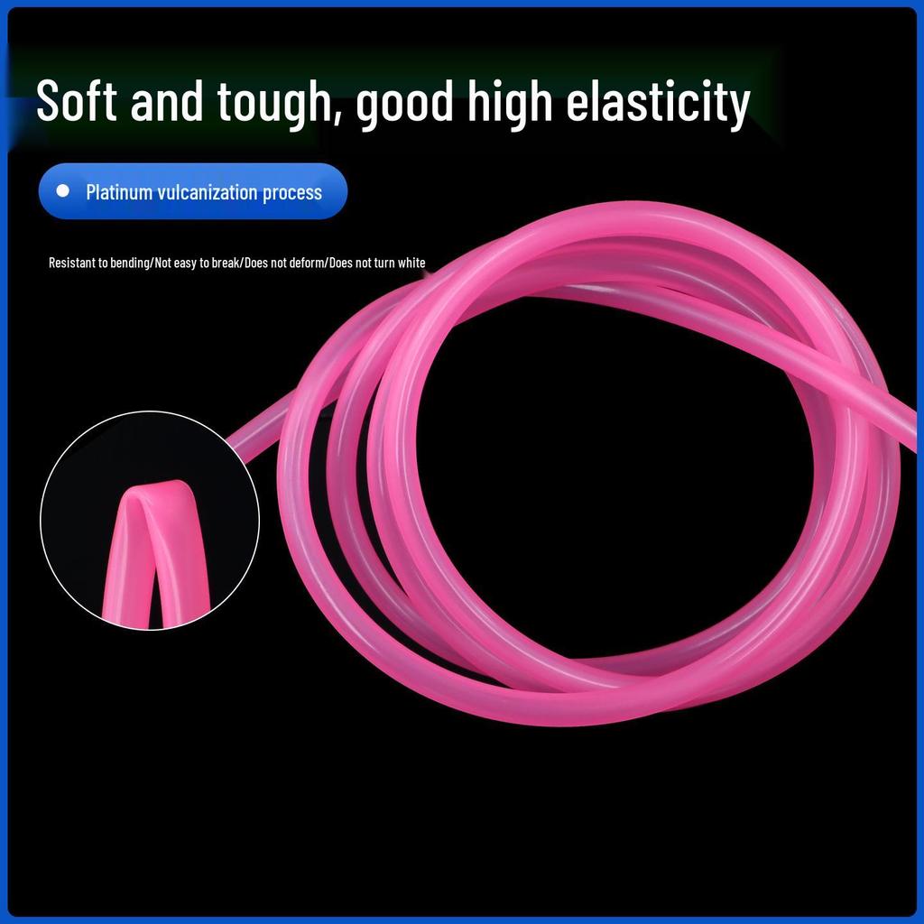 Pink High-Temperature Resistant Silicone Water Pipe - Tear-Resistant, Food-Grade Hose for Household Dispensers