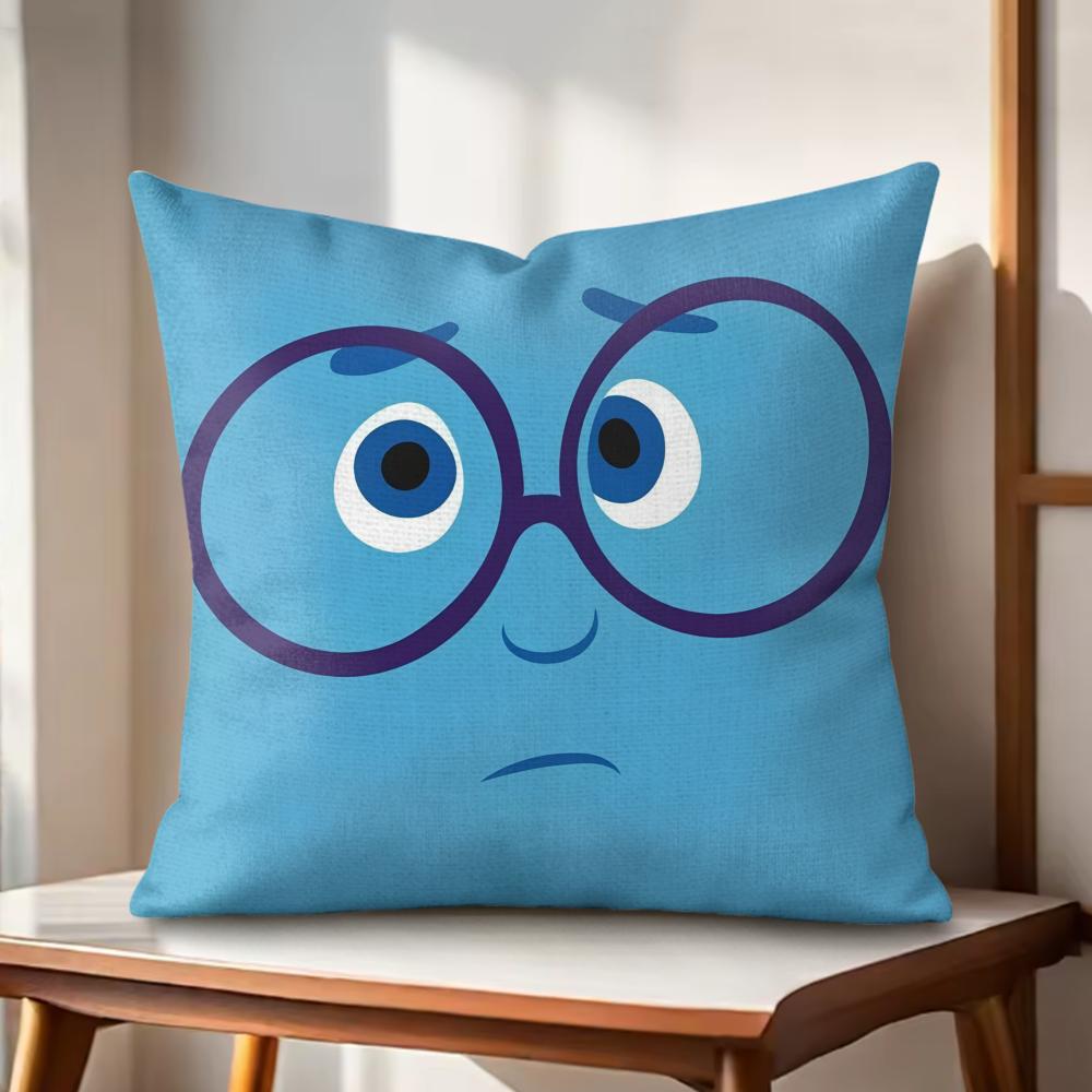 CARTOON ANGRY EYES Cushion Cover Natural Linen Organic Fabric DoubleSided Printing Couch Pillow Covers Home Decor