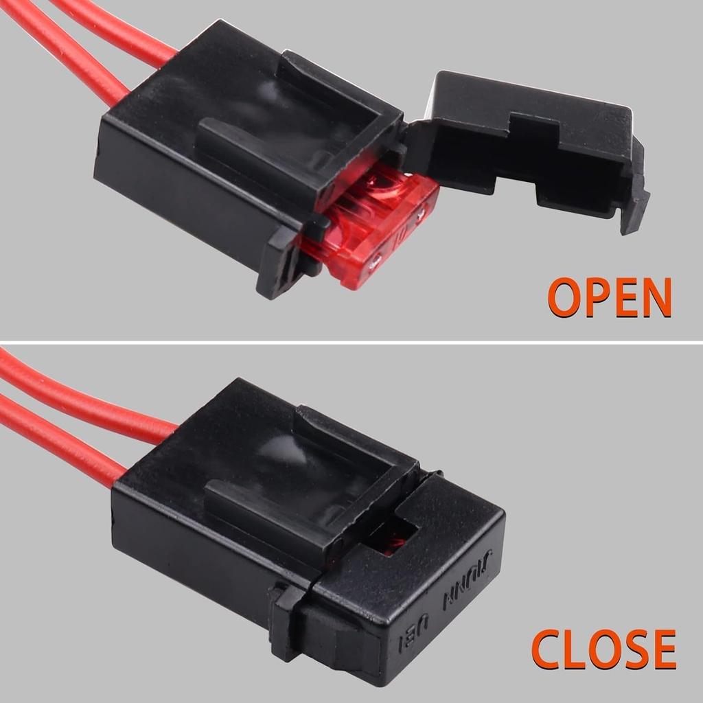 KILIGEN 2pcs 12-24V 16 AWG Special Car Fuse Holder Connector Standard Type Fuse