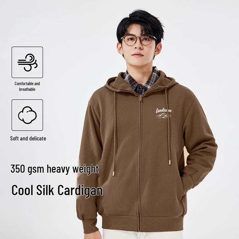 Baleno Men's Waffle Knit Hooded Cardigan