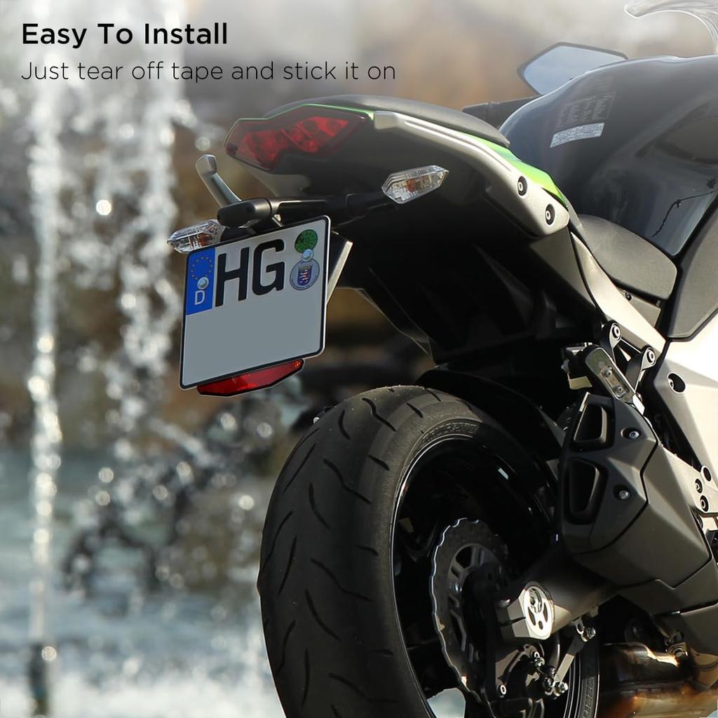 evermotor 2 Pack Mini Reflector for Motorcycles - E4 Certified Aluminum Plate Easy Install Red Reflector for Scooter Bike ATV