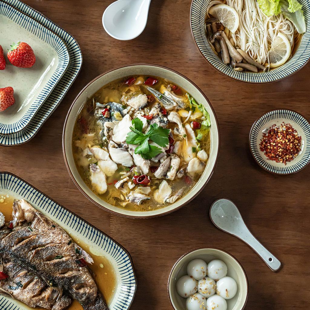 Japanese Ceramic Open Noodle Bowl Household Large Vegetable Bowl Soup Bowl Tableware Bowl Restaurant Noodle Restaurant Special Ramen Bowl