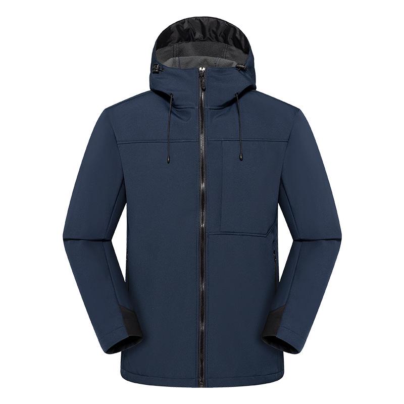 Unisex Fleece-Lined Windproof Waterproof Softshell Hooded Jacket for Outdoor Camp & Hike