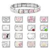 Zircon Bow Knot Starfish Flower Dolphin Italian Charm Links Fit 9mm Stainless Steel Bracelet Women Jewelry DIY Making Gifts