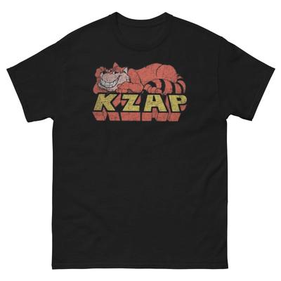 KZAP Radio Sacramento Black Graphic 100% Cotton T-shirt Mens Tees Top Unisex Classic Tee