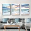 Ensemble de 3 pièces d'impressions sur toile de plage, paysages marins, photos nautiques, affiches d'art mural d'ondes côtières, décorations murales sans cadres