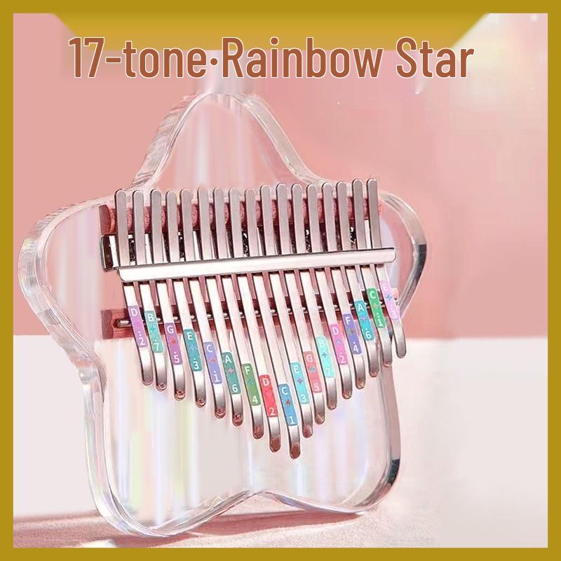 Crystal Transparent 17-Key Kalimba: Easy-to-Learn Portable Thumb Piano for Beginners