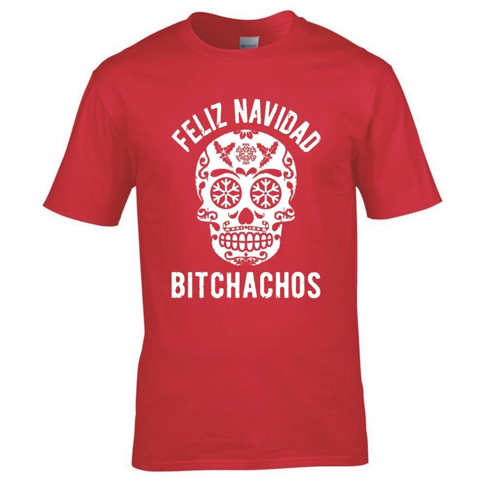 Funny Christmas Feliz Navidad Bitchachos Tshirt 2XL