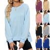 Koszulki z długim rękawem dla kobiet z nadrukiem graficznym Bluzki Casual Plus Size Podstawowe topy Pulower