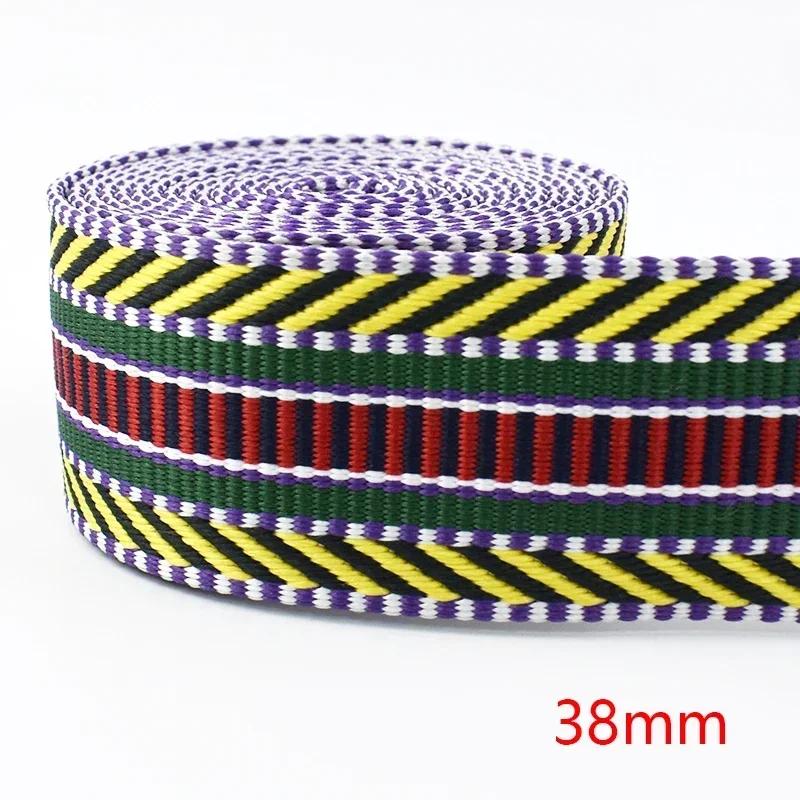 2/3/5M Meetee 38/50mm Jacquard Polyester Webbing Tape By Meter Decorative Ribbon Band Backpack Strap Clothes Sewing Accessories