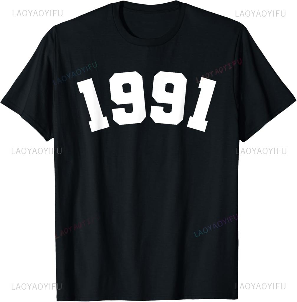 Classic 1991 Varsity Vintage College Style 34rd Birthday Custom Printed Graphic T Shirts Print On DeUnisexd Camiseta Hombre
