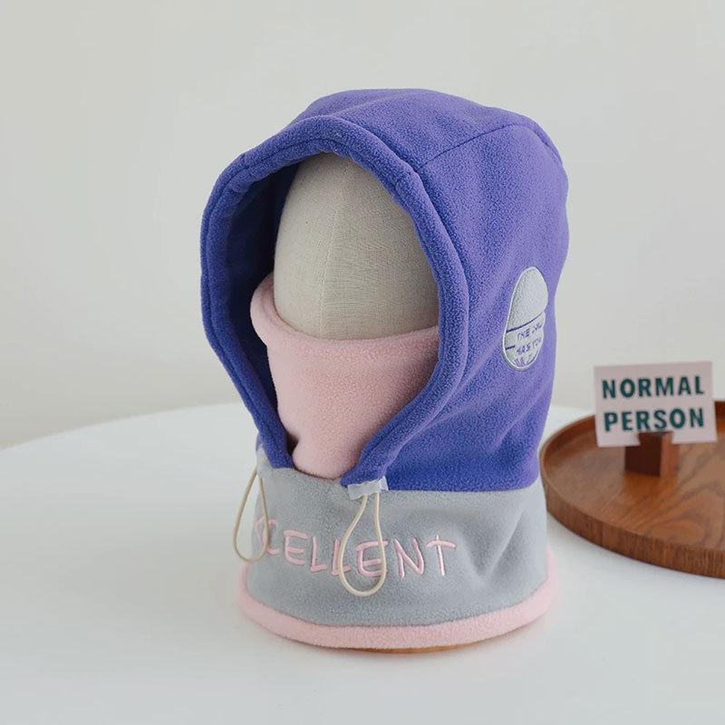 

Детский теплый цельный шарф, маска-шапка, ветрозащитный флис, утолщенная защита для ушей, плюшевая шапка для мальчиков и девочек, детская шапка-пуловер one size fits all фиолетовый