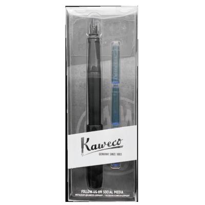 Kaweco Pakeo Füllfederhalter Fine Alles Blister Offiziell importierter Stift, Feder, F, Schwarz, 10002250, Etui,