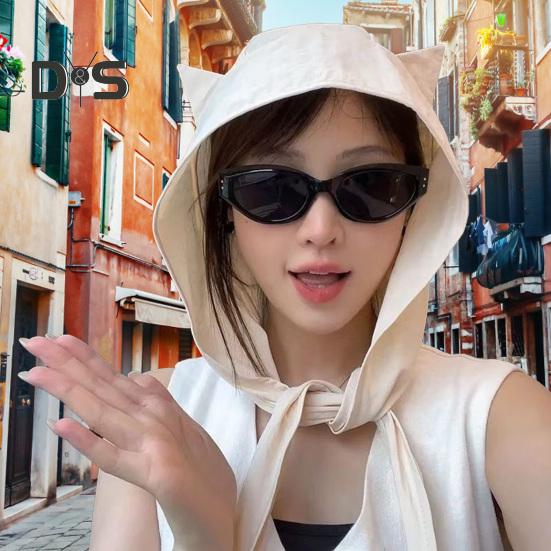 Sunshade Hat with Fixed Straps Adjustable Elasticity Breathable Quick-Drying Demon Hat Solid Color Design Lace-up Hat