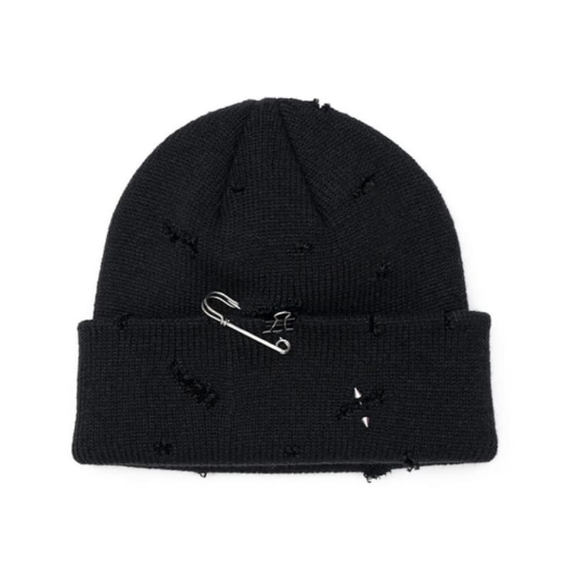 BLACKBLOND BBD Ripped Piercing Custom Beanie (Black)