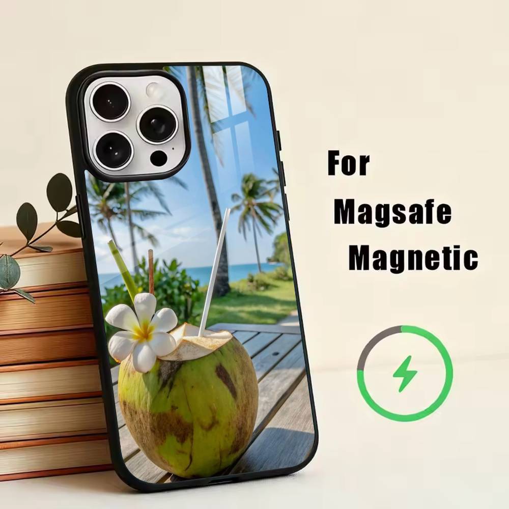 Summer by the sea Phone Case For iPhone17,16,15,14,13,12,11 Plus,Pro Magnetic For Magsafe Wireless Charging