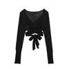Fashion Wind 2023 New Fall Women's Clothing Stylish Slim Looking Easiest for Match Bow Tie Knitting Short Coat 6873118