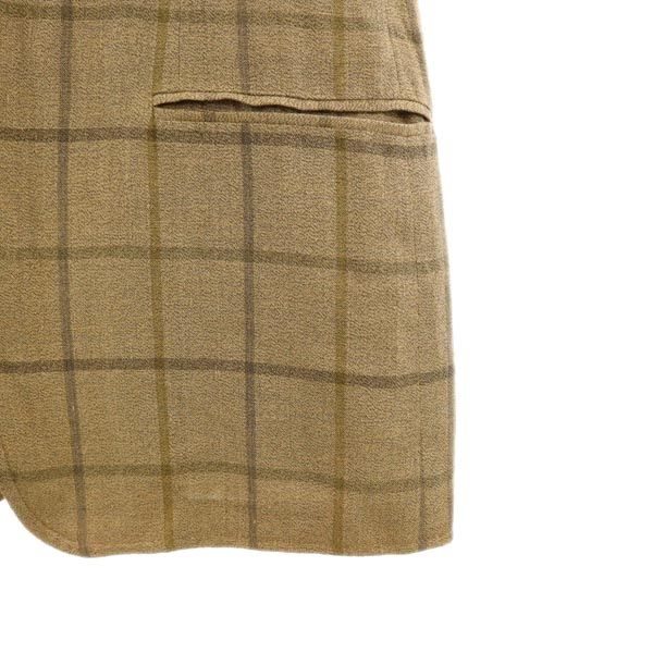 Emporio Armani Made In Italy Linen Blend Check No Color Jacket 42 Brown Women Used