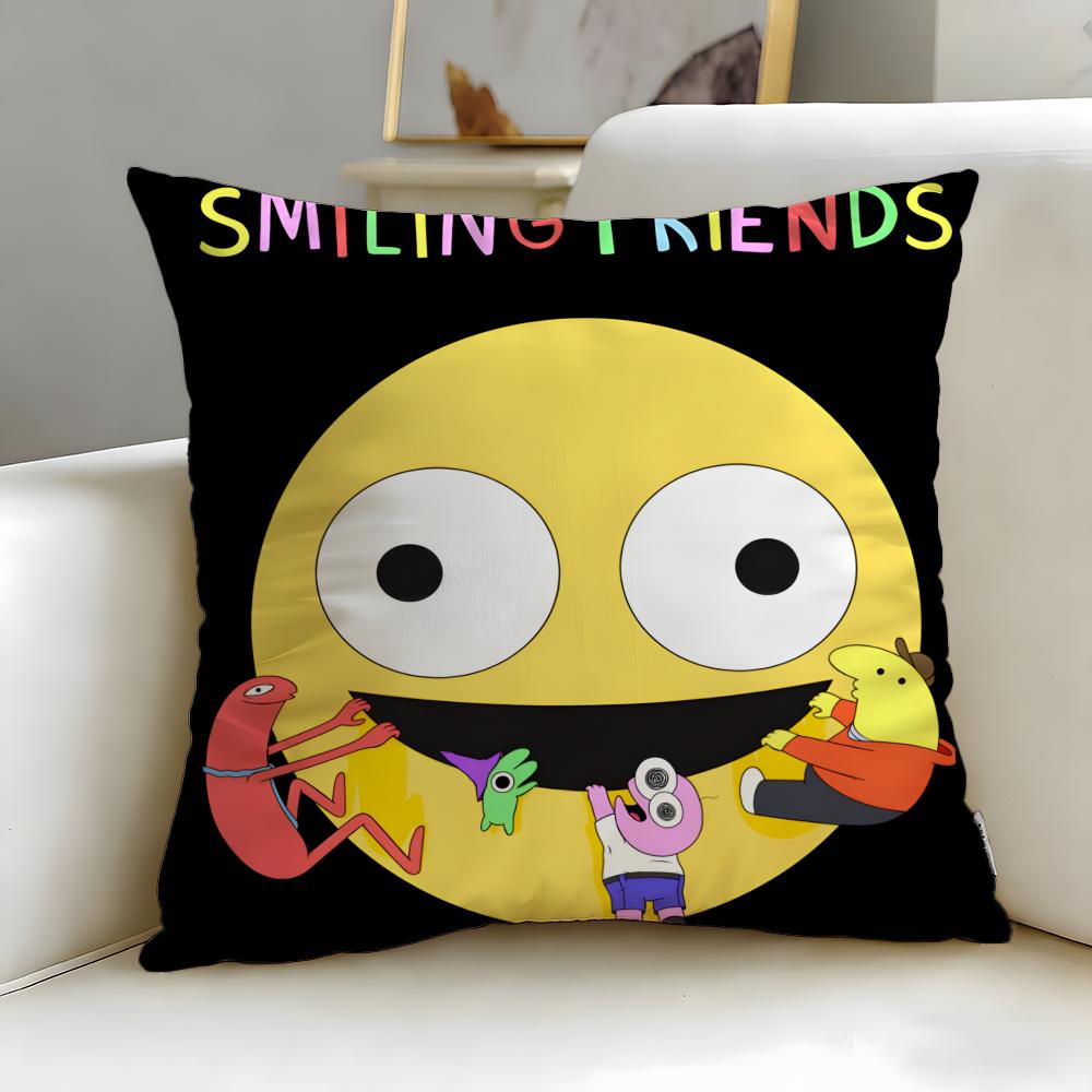 

classic cartoon Smiling Friends Cushion Cover Soft & Easy-Wash Pillow Case – Versatile for Couch, Bed, Travel and Office 30cmx30cm
