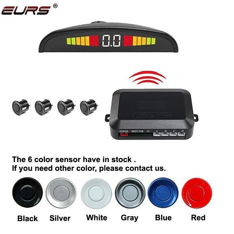 Wireless Car Parking Sensor Car Parktronic LED With 4 Sensors Reverse Backup Car Parking Radar Monitor Detector System 22MM