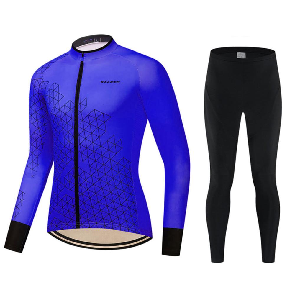 2026 Spring and Autumn Team Men's Long Sleeve Cycling Suit Set Quick Drying Breathable Strap Men's Suit Cycling Suit