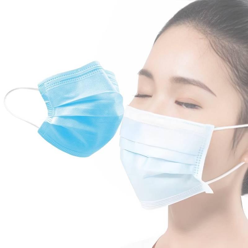 High Quality Adult Disposable Masks Blue Three Layer Non Woven Earloop Protective Masks