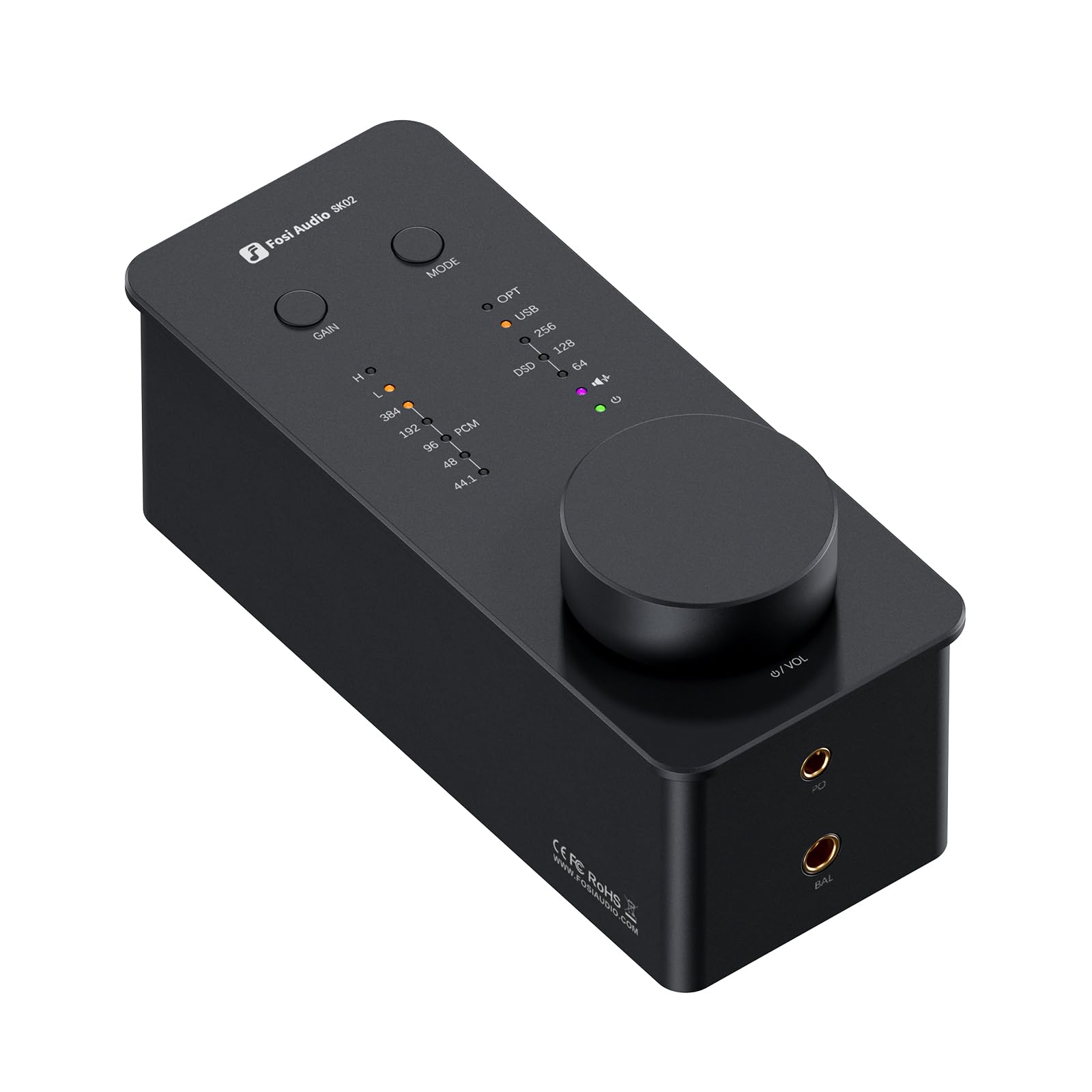 

Fosi Audio SK02 DAC Compact Headphone Desktop to AUX Audio Converter Compact Home Optical Input Balanced Black Japanese Instruction Manual Included чорний