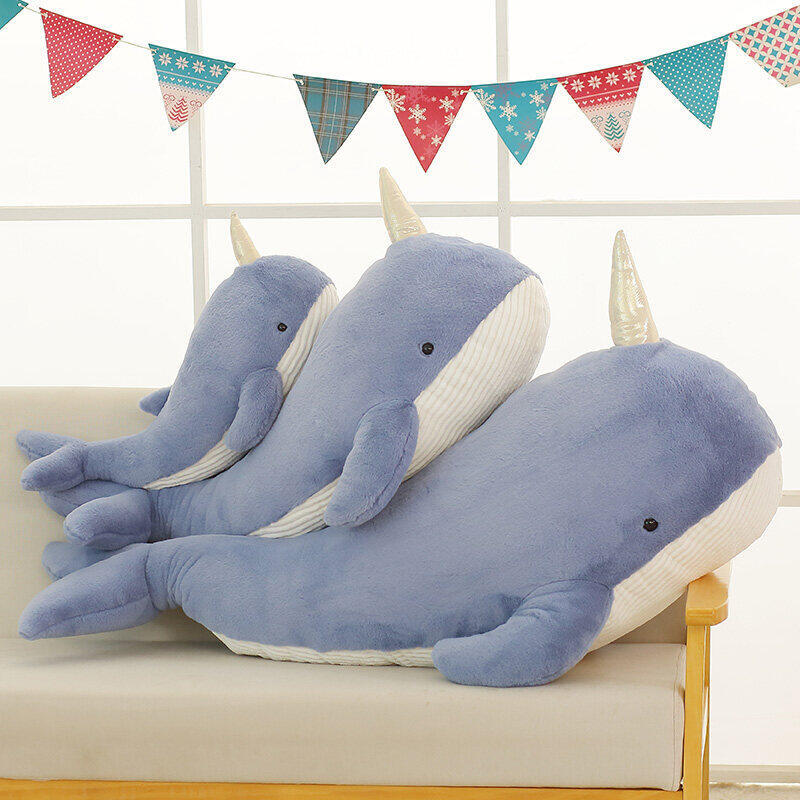 

Whale plush toy throw pillow pinch legs girl sleeping boy doll large doll gift 60cm синий