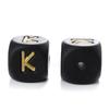 12mm 10Pcs Silicone Black+Gold Letters Beads English Alphabet Letter Beads for Baby Teething Teethers Shower Gifts BPA Free