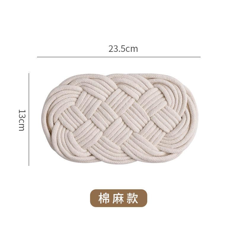 Te-matväv Linne Ins Pastoralt Hem Bordsunderlägg Restaurang Design Te-redskap Värmeisolering Grundläggande Handgjord Dekoration Kaffe Mjuk