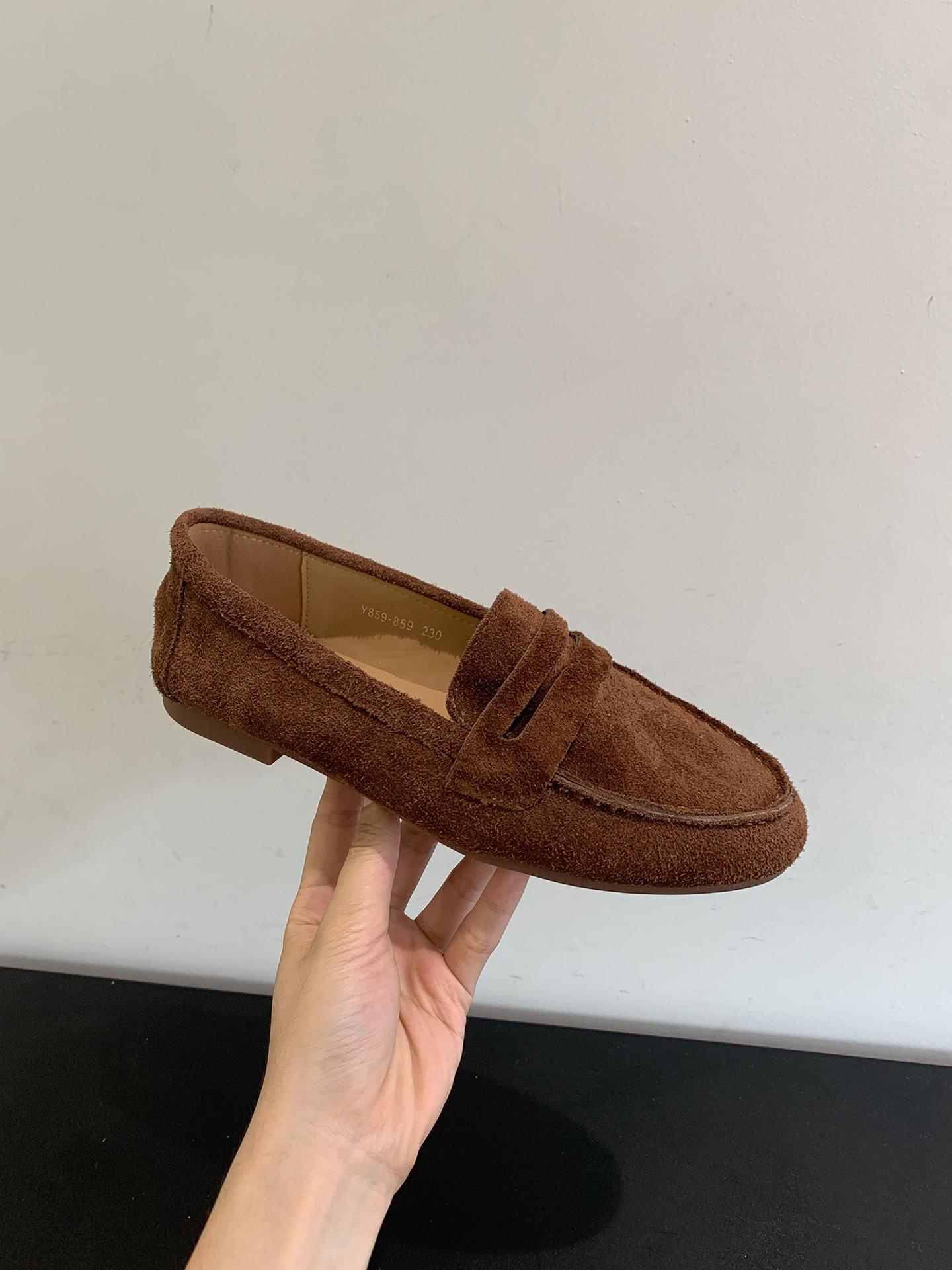 

Cowhide version~ Retro spring and autumn loafer single shoes women s shoes 2025 new versatile brown British style small leather shoes 40