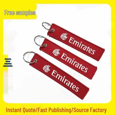 Llavero Colgante Bordado de Doble Cara Emirates Airline - Regalo Personalizado de Actividad de Vuelo