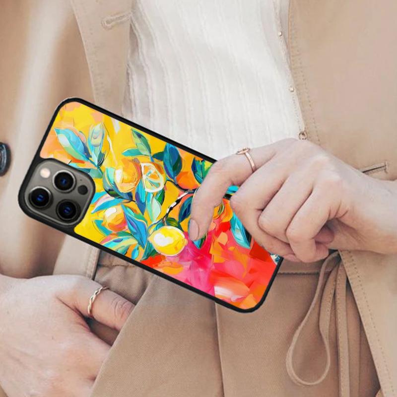 

Lemon Pattern Cute Fruit Magnetic Phone Case For APPLE iPhone 16 14 13 12 11 Pro Max 15 Plus Wireless Charge With MagSafe Cover iPhone 12mini