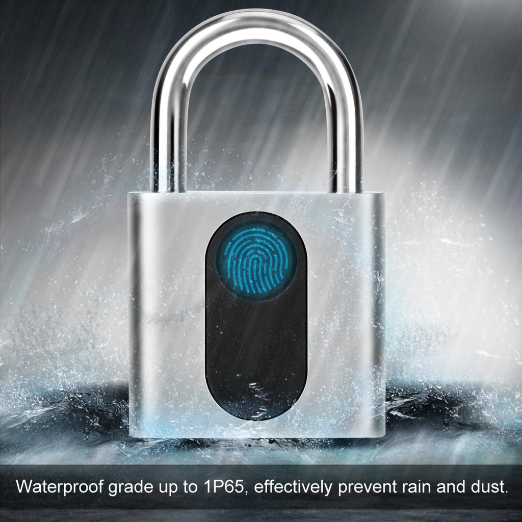 Smart Fingerprint Padlock Keyless Door Lock Waterproof Rechargeable Home Safety