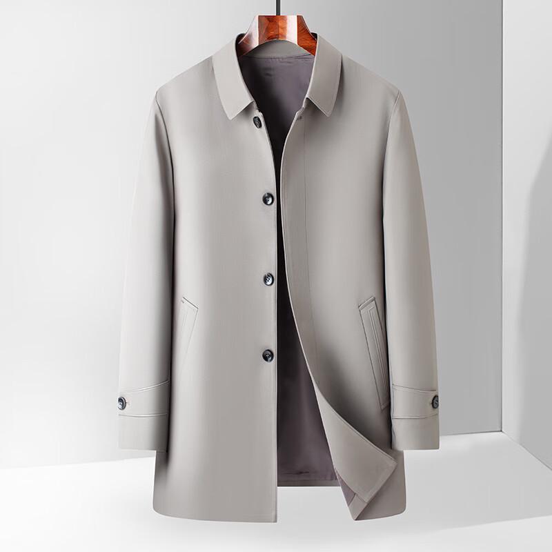 ROMON Men's Mid-Length Business Trench Coat