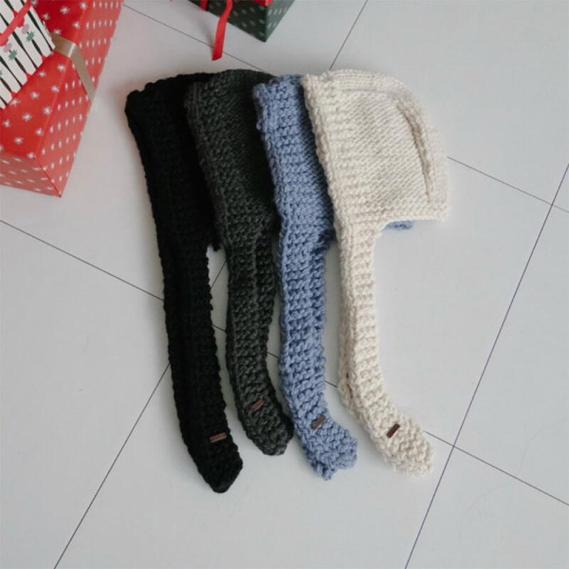Women's Patchwork Knit Hoodie Balaclava Beanie