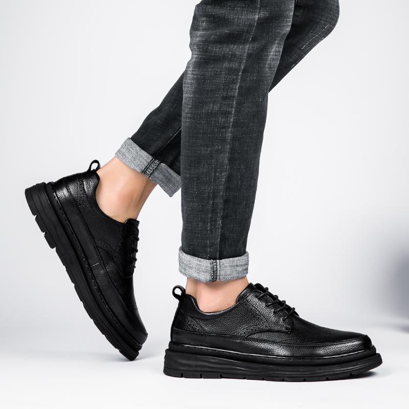 Fashion Genuine leather men's shoes Minimalist gentleman's comfortable style Daily Business Office High quality wedding shoes Groom