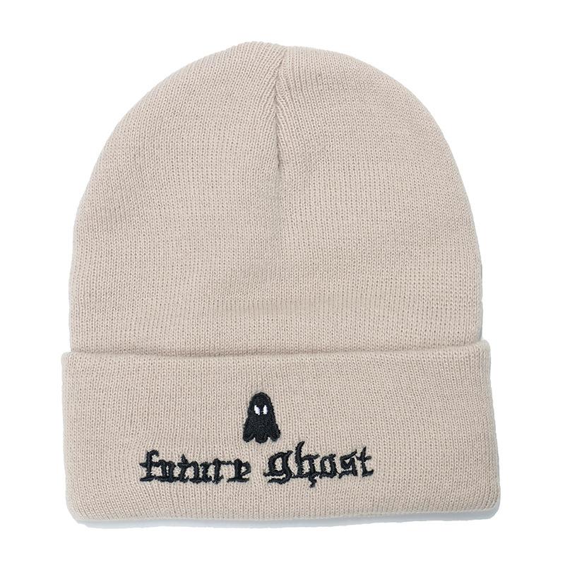 Autumn and Winter Men's and Women's Outdoor Warm Wool Hat Pullover Cold Hat Halloween Pumpkin Skull Embroidery Knitted Hat