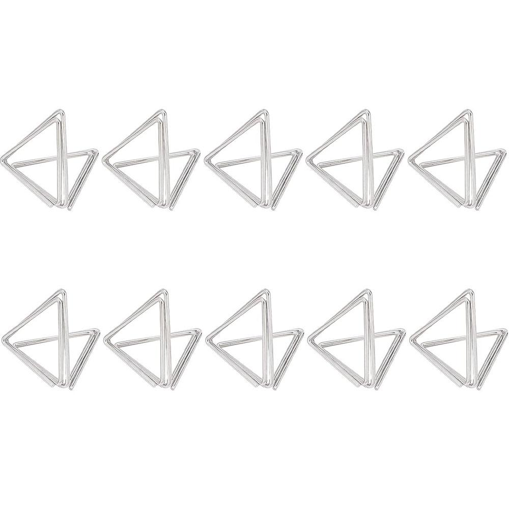 

10 шт. Металлические треугольные держатели для карточек с именами, подставки-клипсы для фотографий, подставки для номеров столов, таблички с именами для свадьбы, дня рождения, дома Д