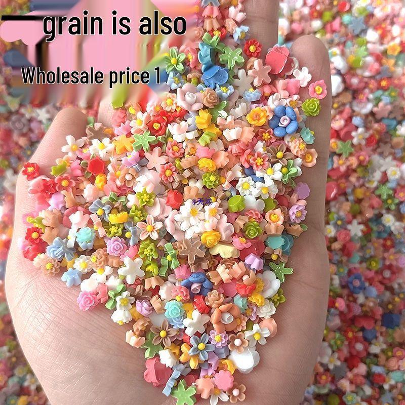 Five-Petal Flower Nail Art Decorations - Mini Colorful Jewelry Accessories with Irregular Diamonds