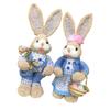 2pcs Easter Straw Rabbit Figurines Farmhouses Decorations Handcraft Straw Rabbit Sculptures For Festival Table Display