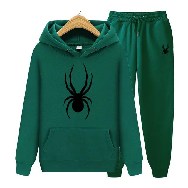 Spring and Autumn Men's And Women Suit Brand Fashion Spider Hoodie + Trousers Men's Casual Jogging Sportswear 2 Sets