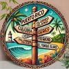 Vintage Metal Wall Art Puerto Rico Travel Sign Tropical Island Home Decor