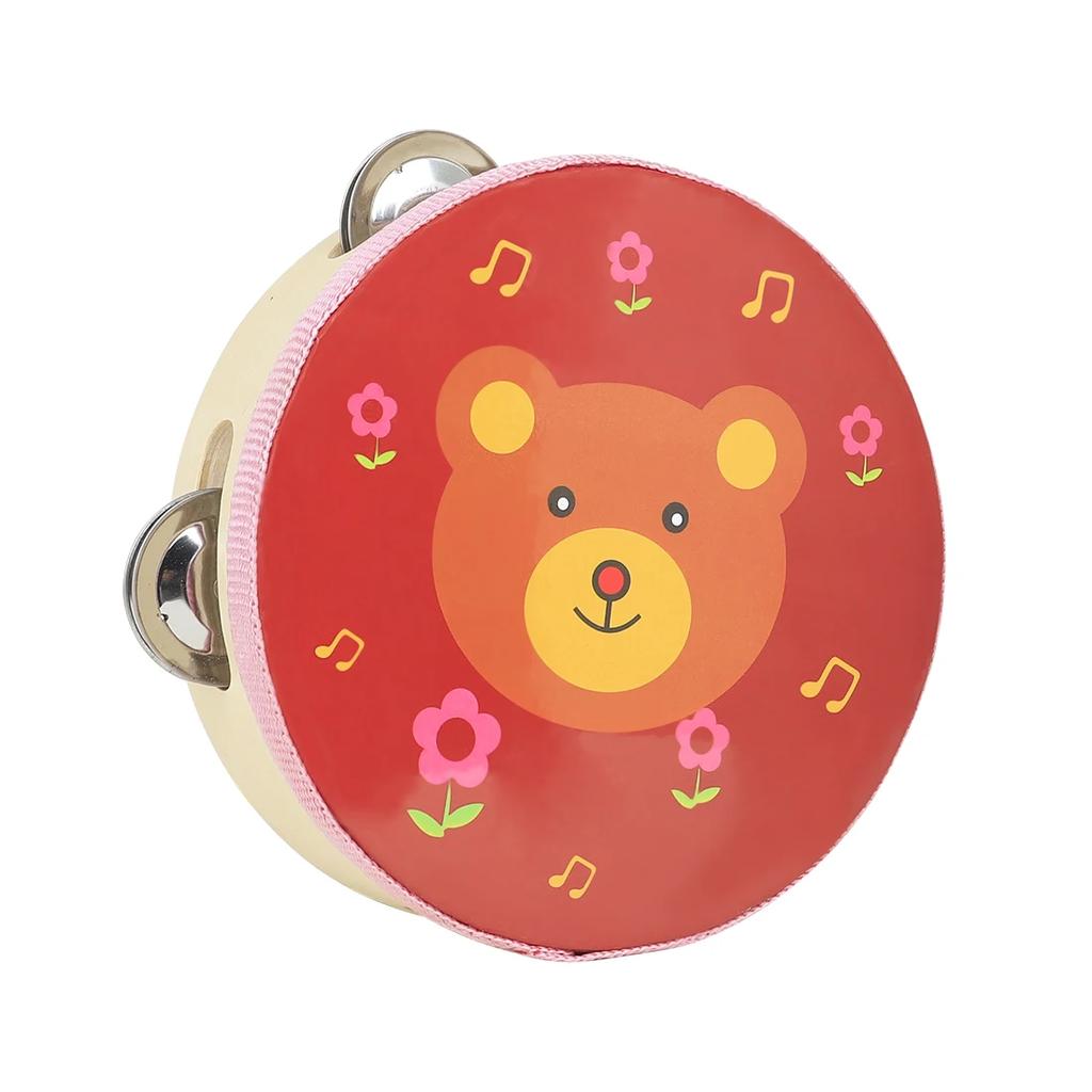 IRIN 6 Inch Children's Tambourine Cartoon Hand Drum For Children's Enlightenment Education Percussion Instruments Tools