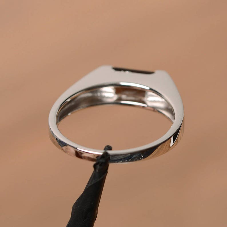 Women's Ring 925 Sterling Silver Band with Emerald Cut Smokey Quartz Gemstone For Engagement & Anniversary Wear Ring