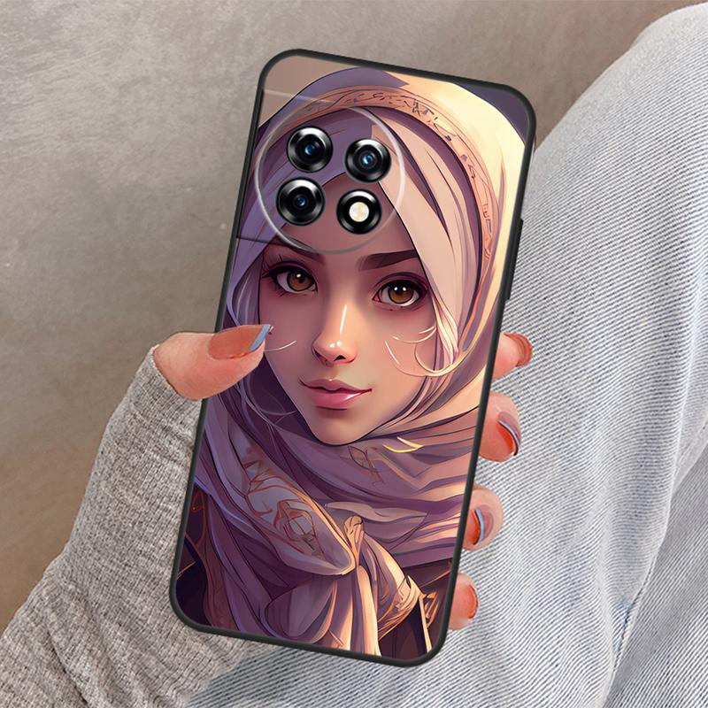 

Muslim Arabic Hijab Girl Cover For OnePlus 13R 13 12 12R 11 10 Pro 8T 10T OnePlus Nord 4 CE 2 3 Lite N10 N20 N30 Case OnePlus 9RT