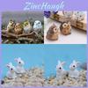 Enchanting Mini Rabbit Owl Ornament Set For Whimsical Garden Decor And Crafts