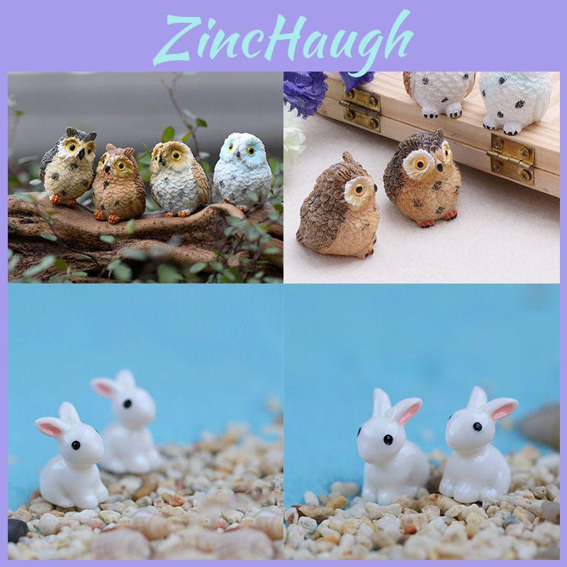 Enchanting Mini Rabbit Owl Ornament Set For Whimsical Garden Decor And Crafts
