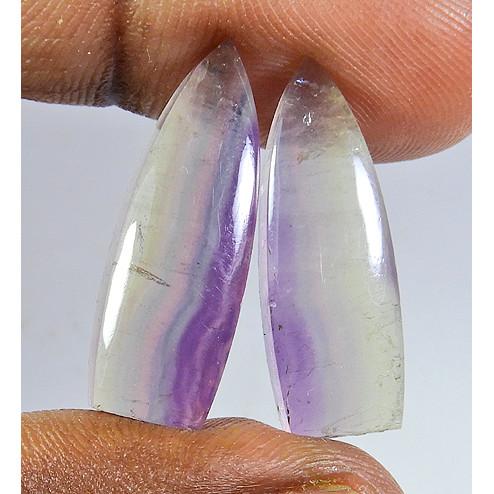 

26Cts. Natural Fluorite Matched Pair Fancy Cabochon Loose Gemstone Pair PP-856